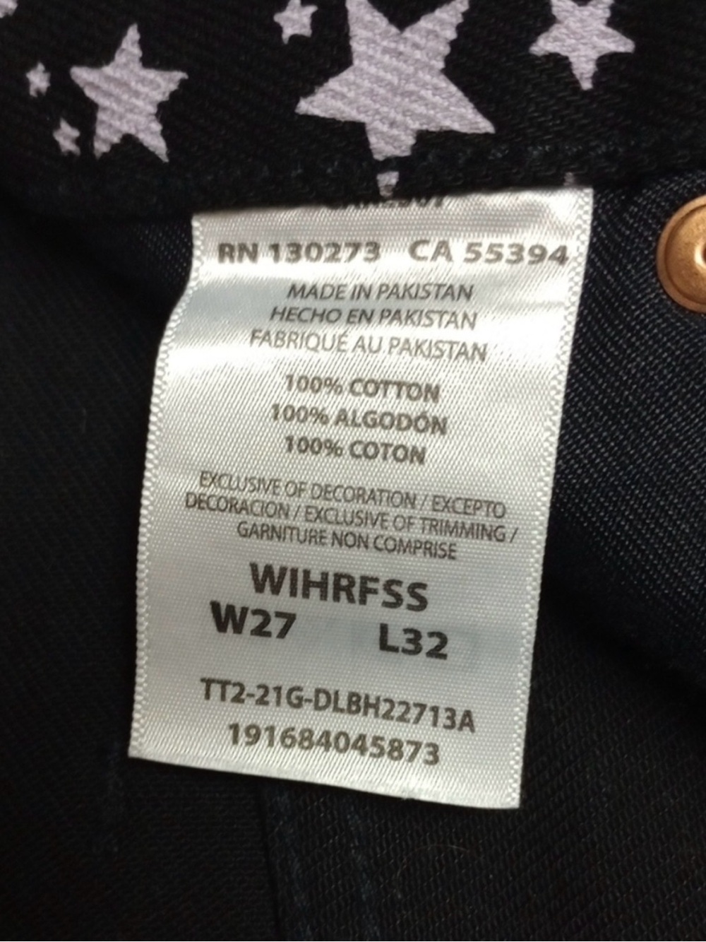 ⭐ WRANGLER "WANDERER" BLACK FLARE WIDE HIGH RISE JEANS WITH WHITE STARS⭐ - Picture 10 of 10